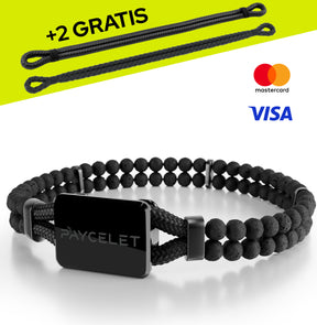 PAYCELET ONE - ALL BLACK - Bundle - inkl. Lava & Sail Rope & Lederarmband