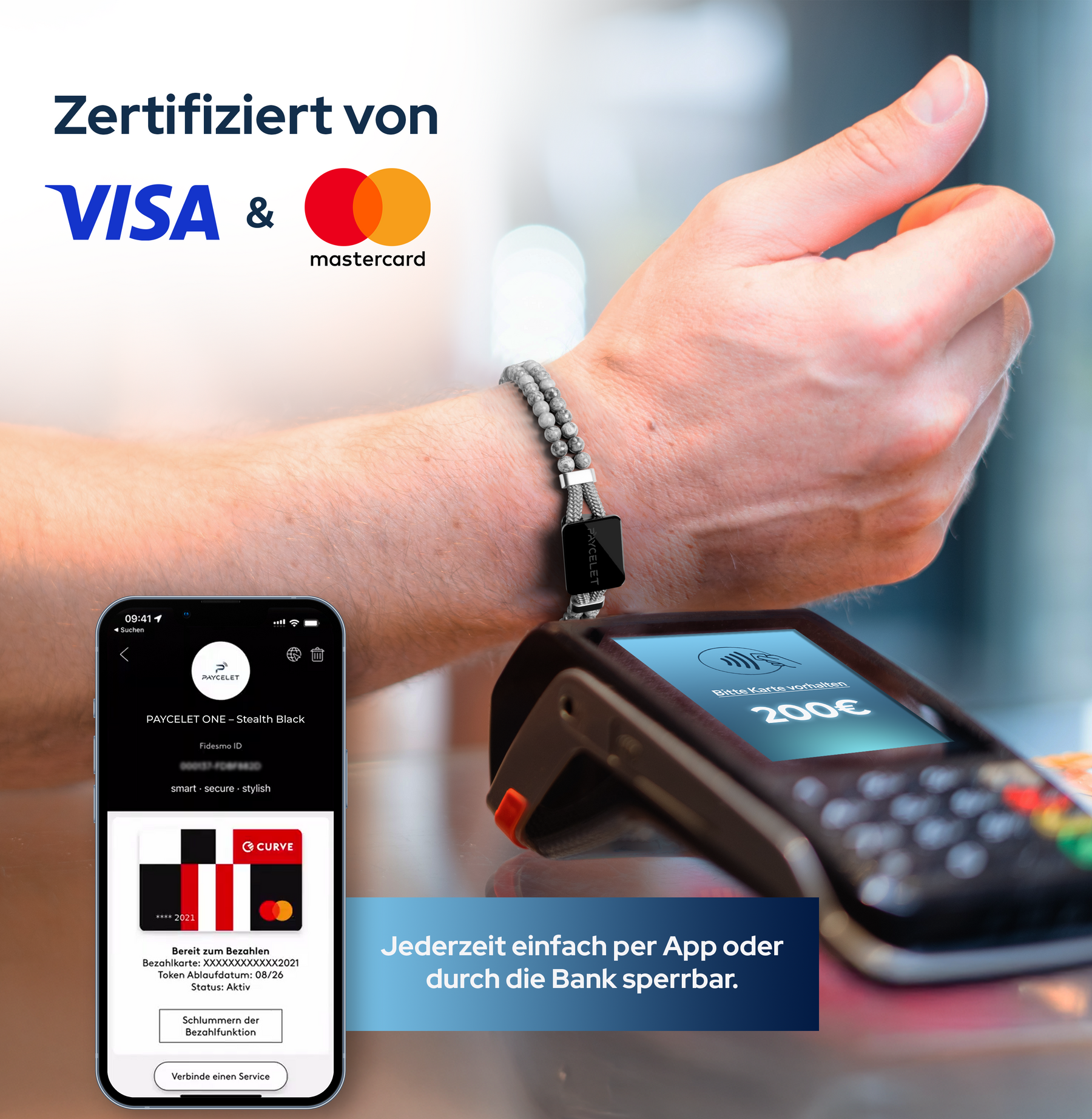 PAYCELET ONE - Onyx Black - Perlenarmband - Set