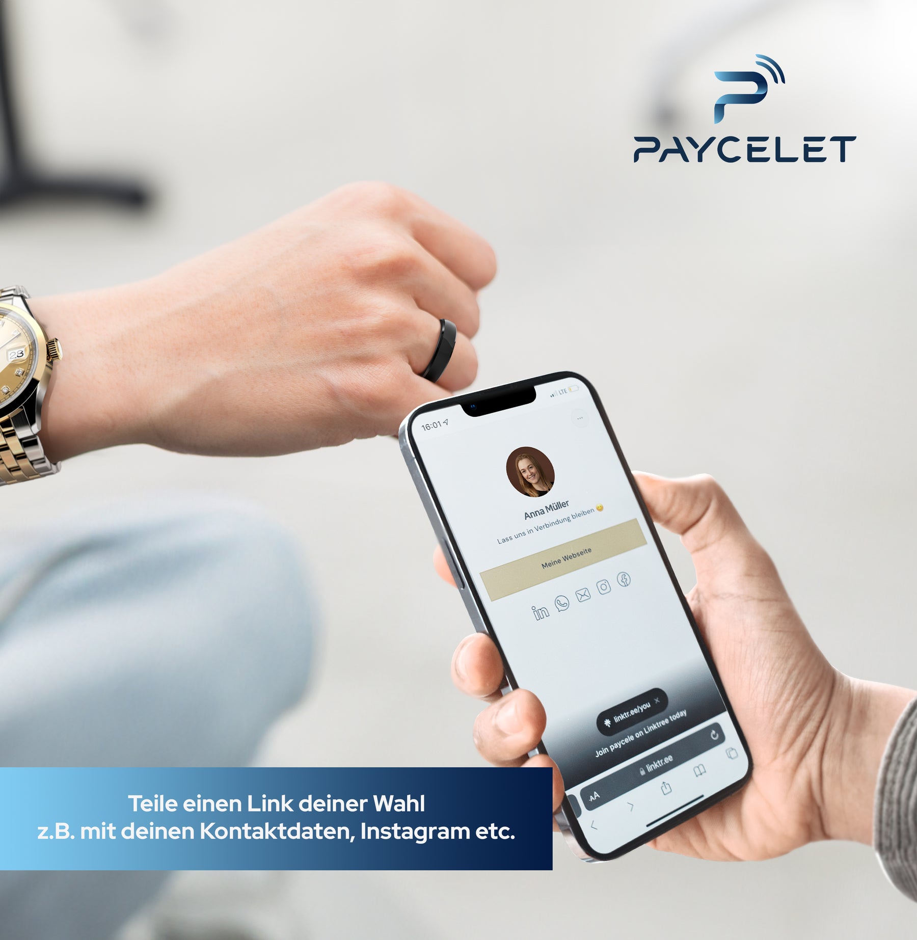 PAYCELET Bezahlring - Onyx Black