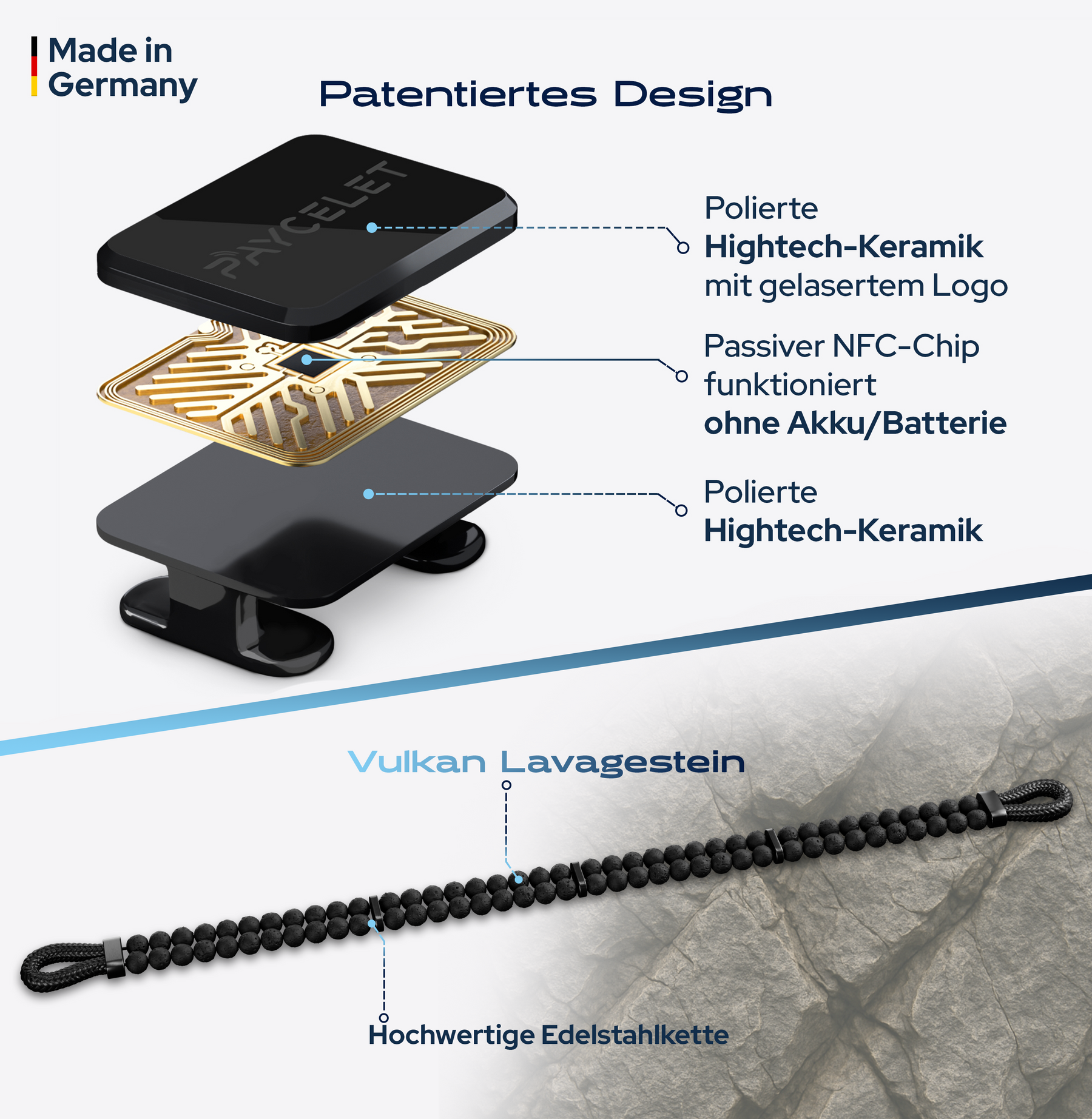 PAYCELET ONE - Onyx Black - Perlenarmband - Set